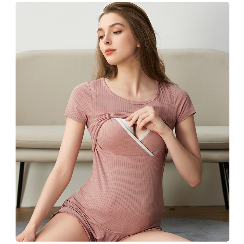 Maternity Wear - Verão maternidade macio rayon pjs pijamas