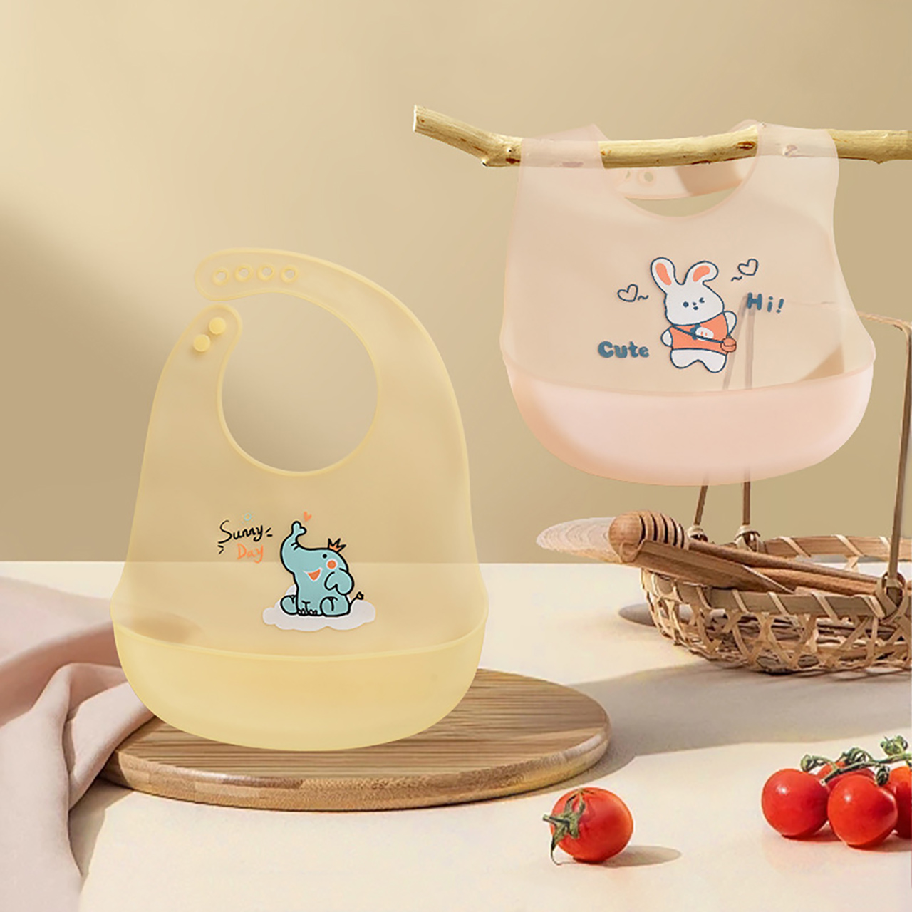 Waterproof Baby Bibs Silicone - Babador de Silicone para Bebês de