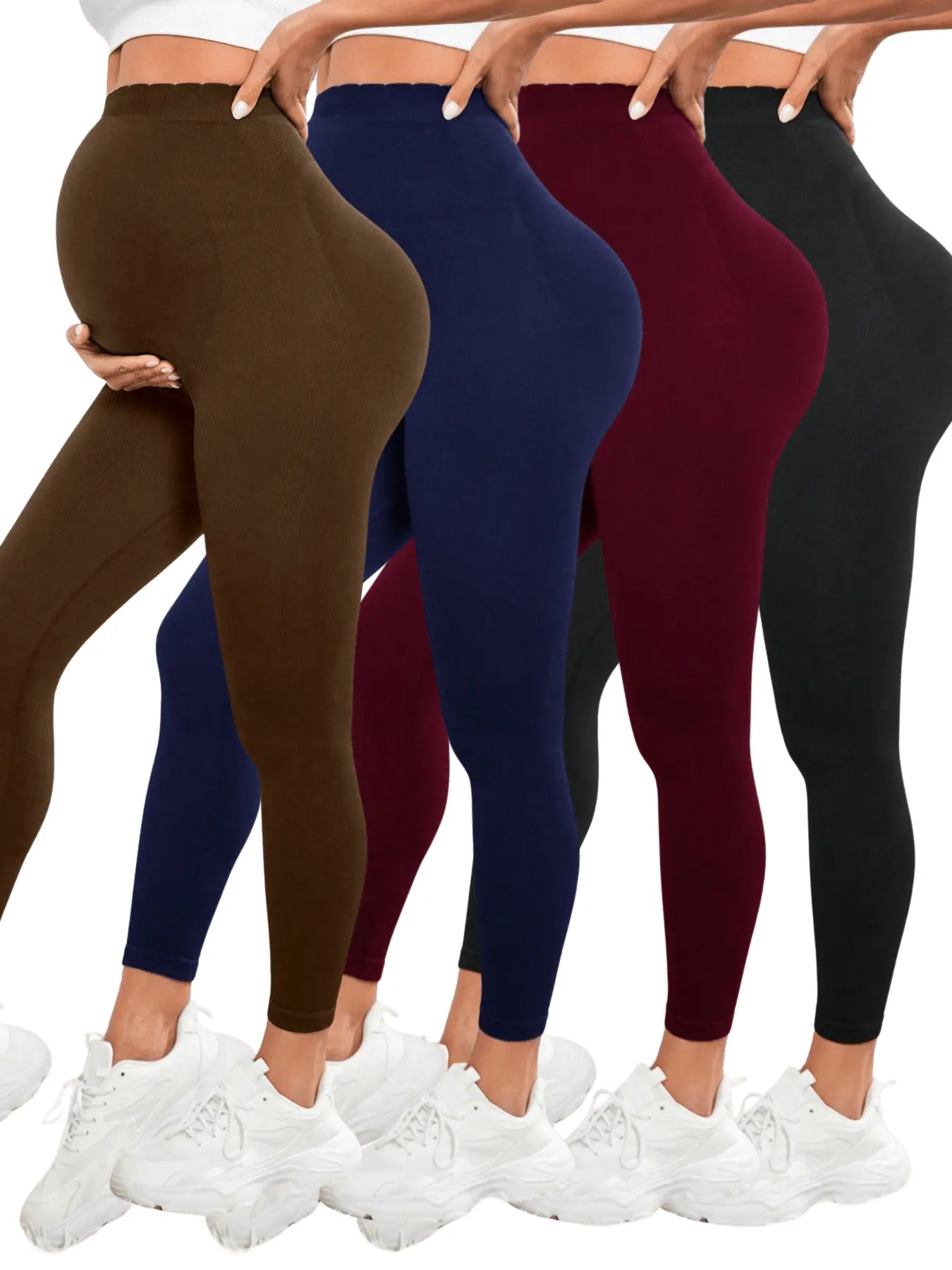 Maternity Wear - Leggings de maternidade femininas sobre a