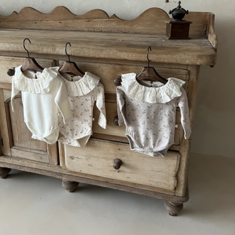 Macacão de gola de renda de ma - Newborn Baby Girl Romper Floral avaliação e preço