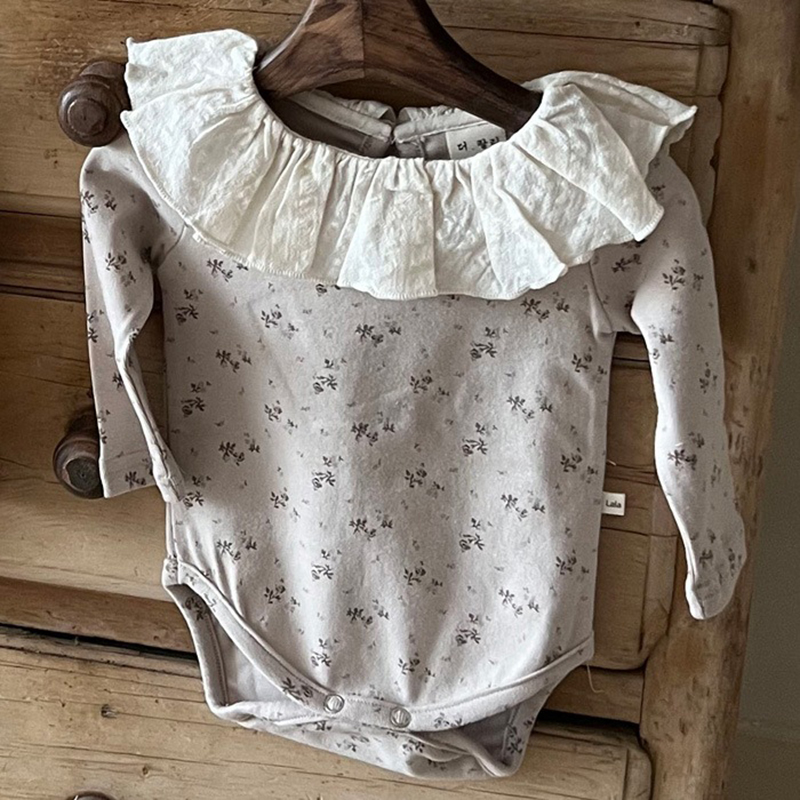 Macacão de gola de renda de ma - Newborn Baby Girl Romper Floral avaliação e preço