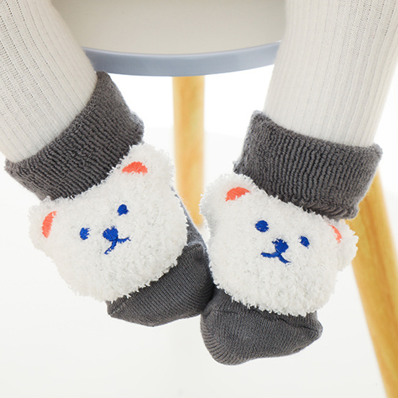 Meias de Bebê em Fleece Coral  - Unisex Baby Socks Non Slip avaliação e preço