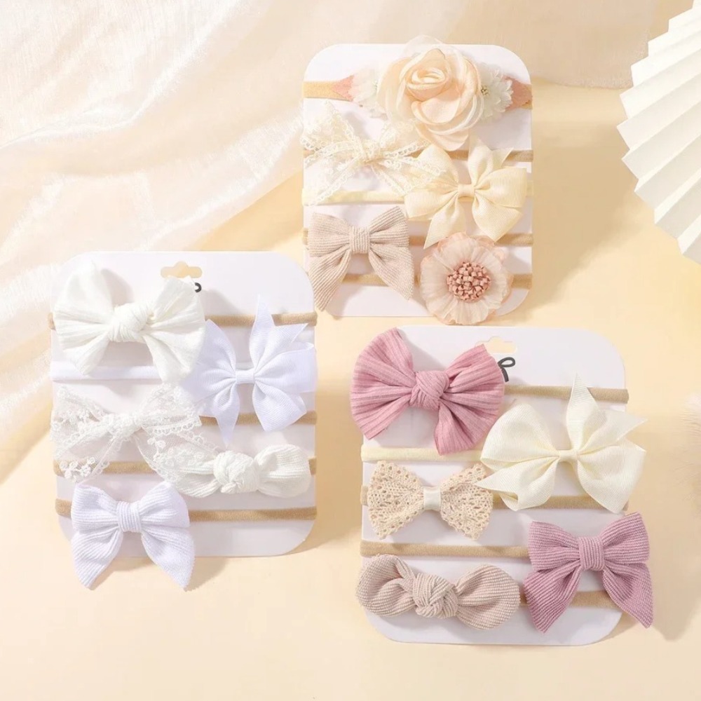 5 pçs bebê flor laço arco band - Baby Gear avaliação e preço