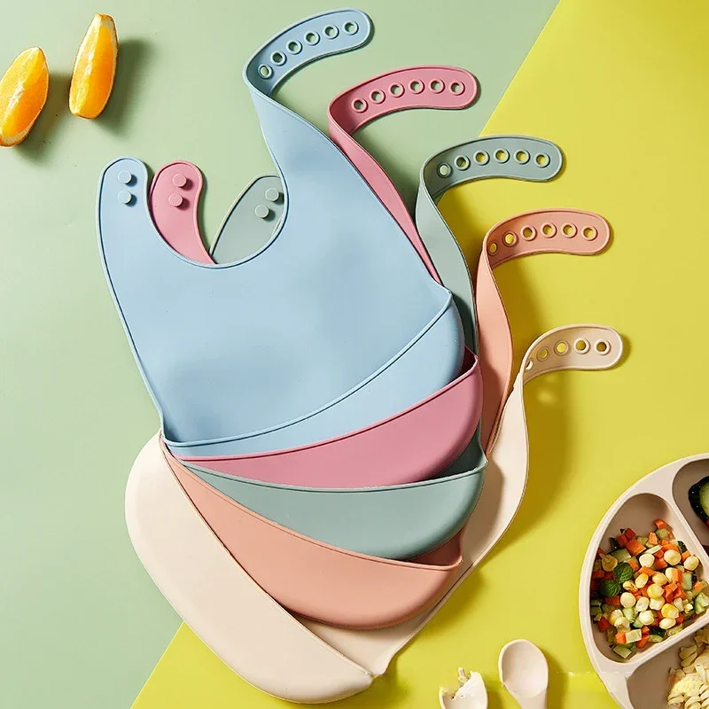 1 unidade de babete de silicon - Waterproof Baby Bibs Silicone avaliação e preço