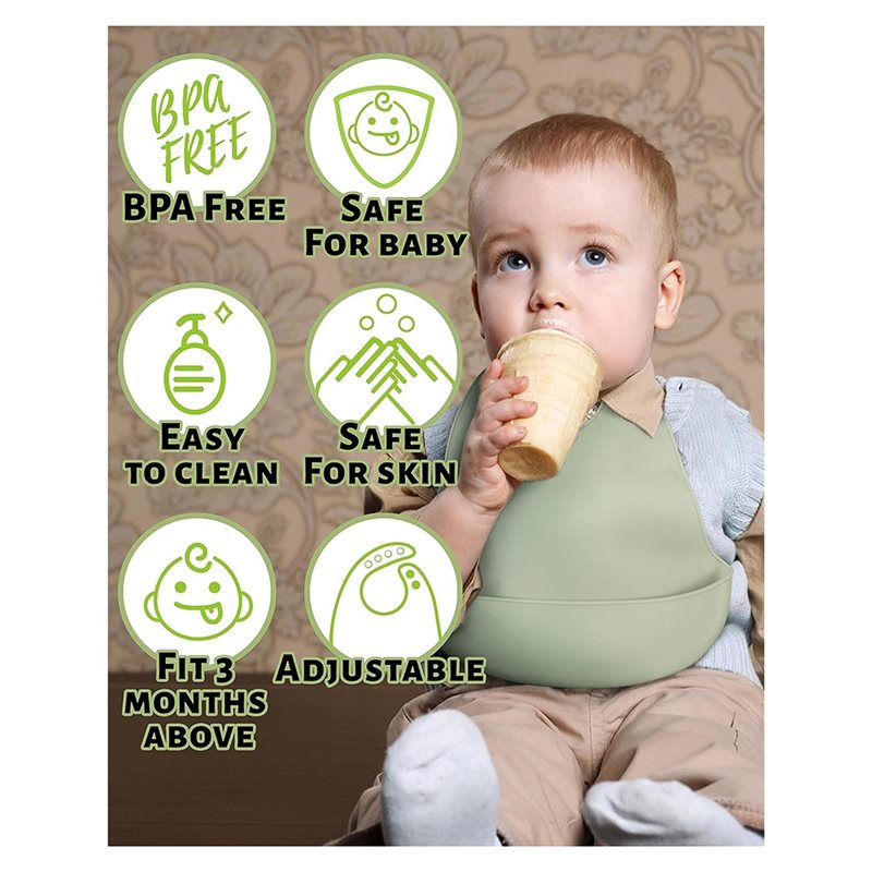 YSUN-Babadores de silicone par - Waterproof Baby Bibs Silicone avaliação e preço