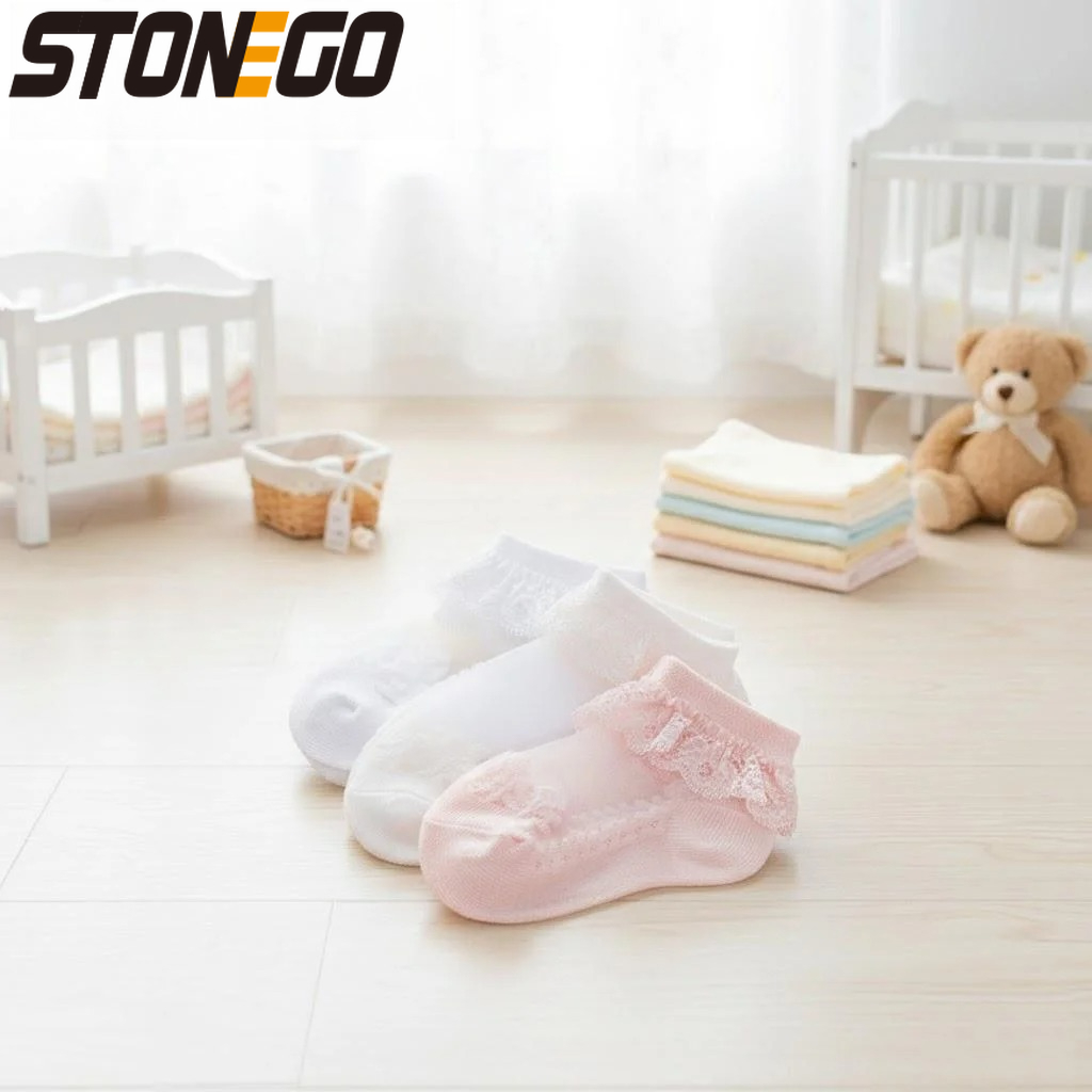 Meias de Bebê em Renda Floral  - Unisex Baby Socks Non Slip avaliação e preço