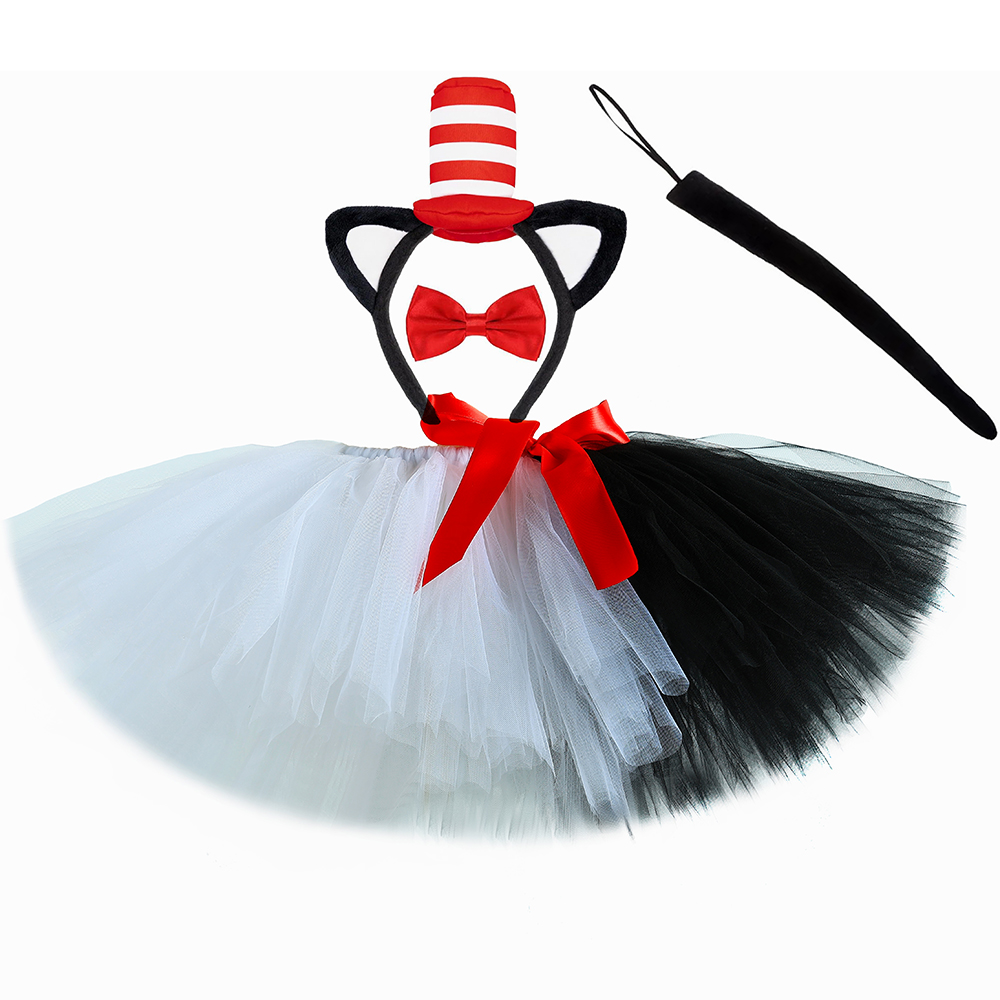 Saia Tutu Preta e Branca para  - Toddler Girl Tulle Party Dress avaliação e preço